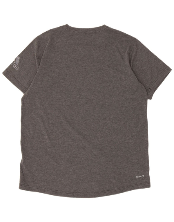 T-shirt grafica Adidas Climalite da uomo, grande, in poliestere grigio