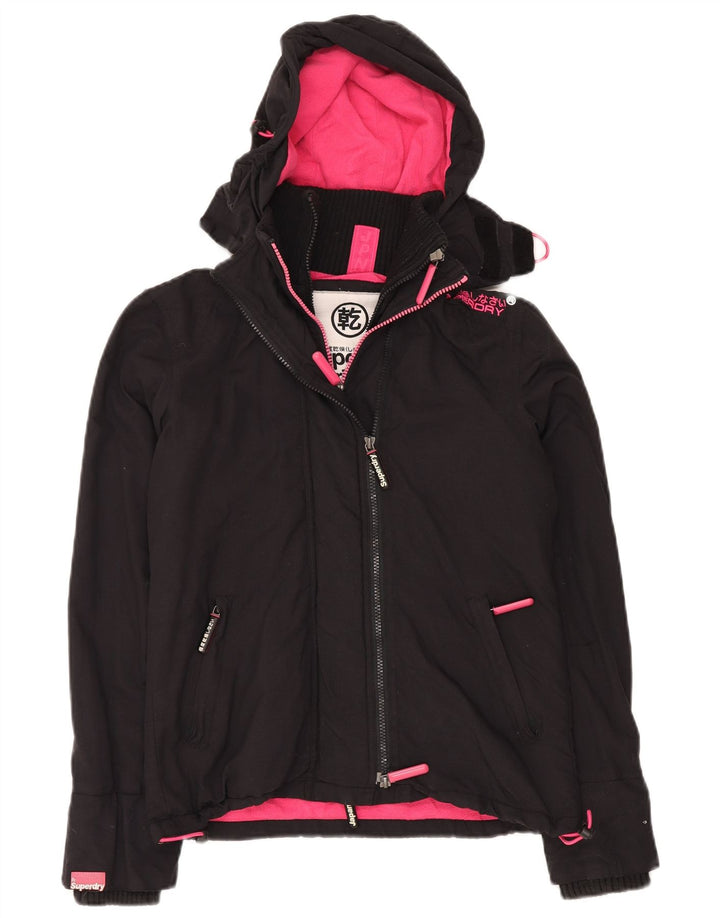 Giacca a vento oversize con cappuccio da donna SUPERDRY UK 6 XS Nera