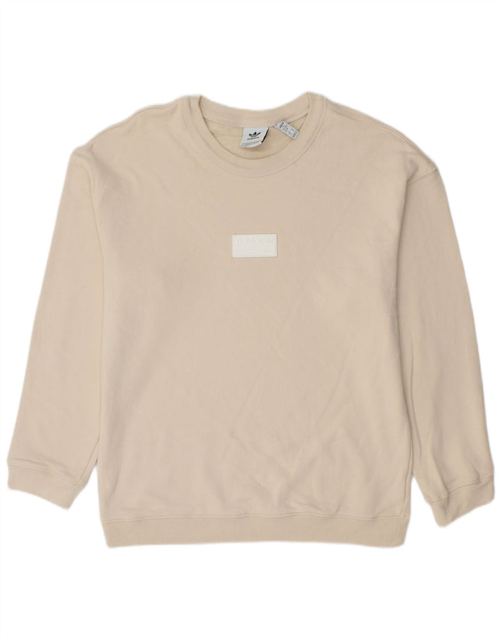 Felpa da uomo ADIDAS maglione cotone bianco medio