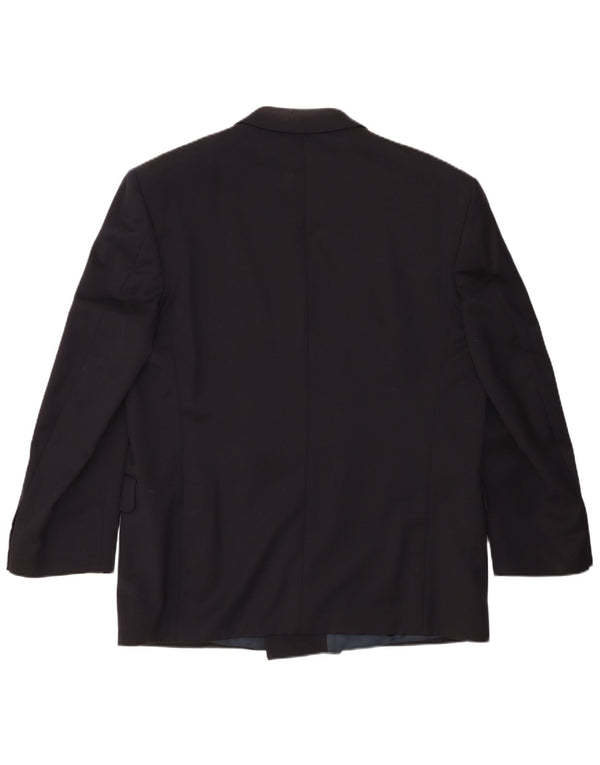 Jaeger Giacca Blazer Doppio Petto da Uomo IT 54 2XL Lana Blu Navy