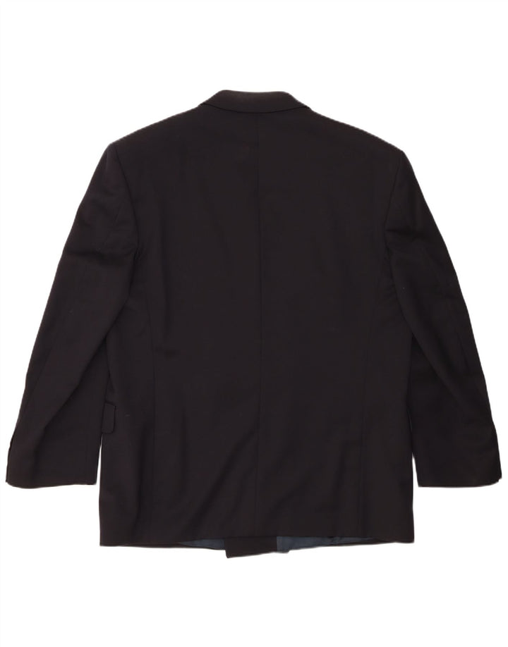 Jaeger Giacca Blazer Doppio Petto da Uomo IT 54 2XL Lana Blu Navy