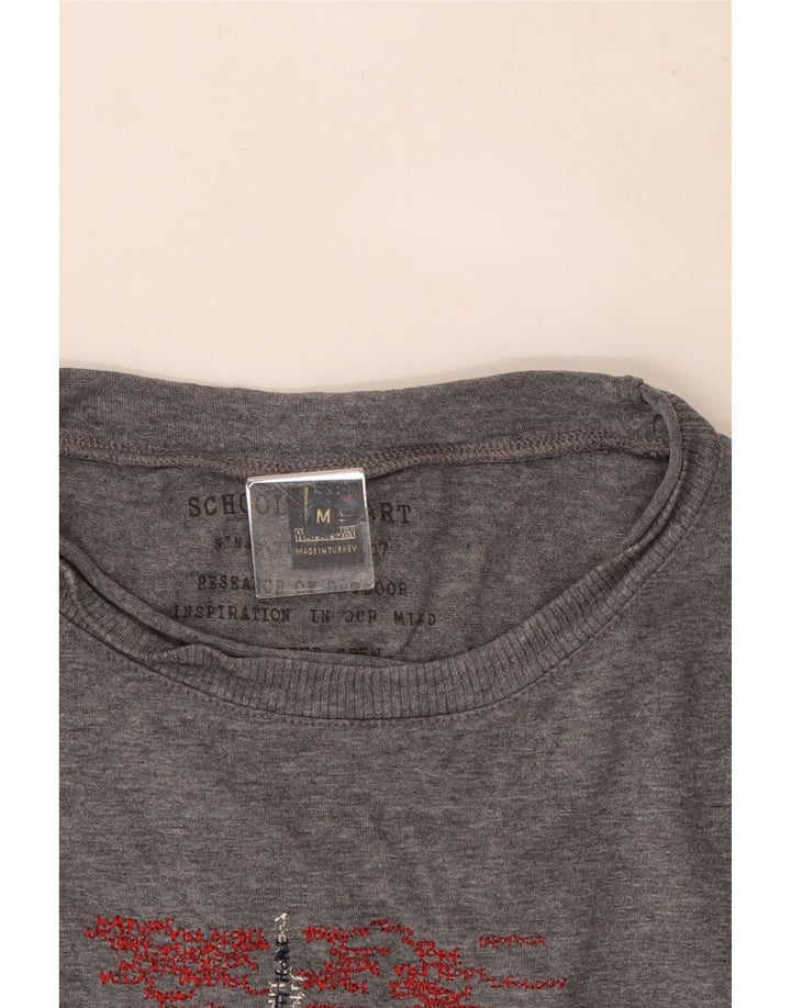 Top grafico da uomo Napapijri a maniche lunghe grigio medio