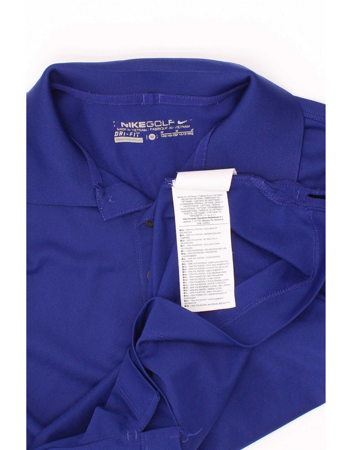 Polo Nike da ragazzo a maniche lunghe Dri Fit 10-11 anni in poliestere blu medio