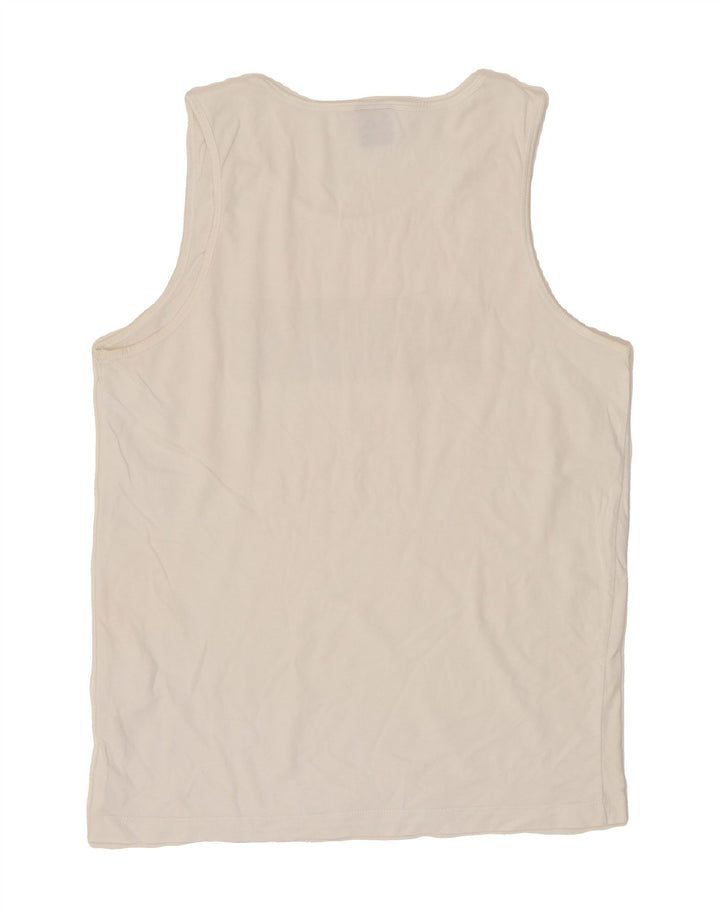 PUMA Mens Graphic Vest Top Medium White Vintage Puma and Second-Hand Puma from Messina Hembry 