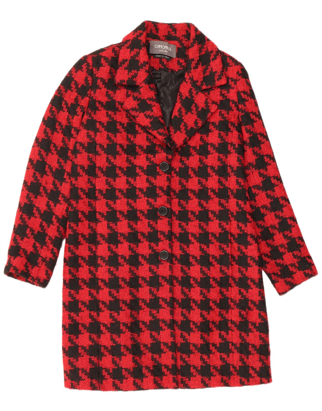 CAMOMILLA Cappotto Donna IT 44 Medio Rosso Pied De Poule Poliestere