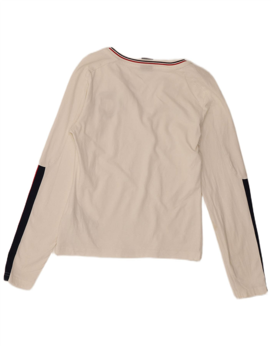 Top corto con grafica Nike da donna a maniche lunghe UK 10/12 Medium White Colourblock