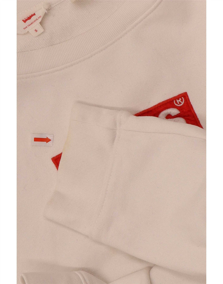 Levi's Felpa con grafica da uomo Maglione piccolo in cotone bianco