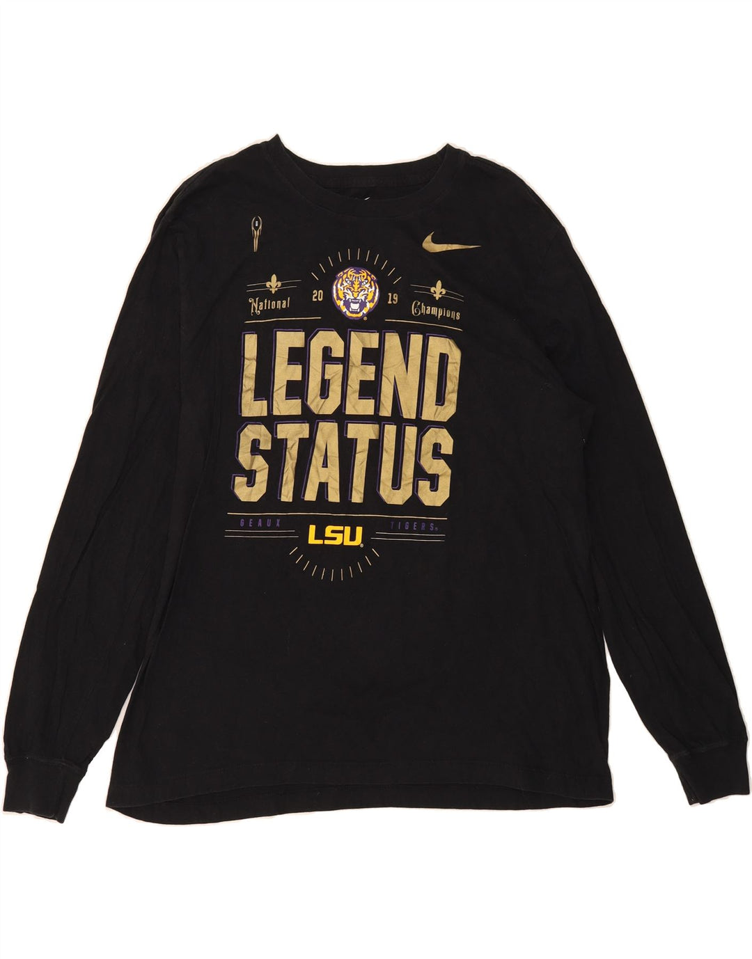 NIKE Mens Graphic Top Long Sleeve XL Black Cotton Vintage Nike and Second-Hand Nike from Messina Hembry 
