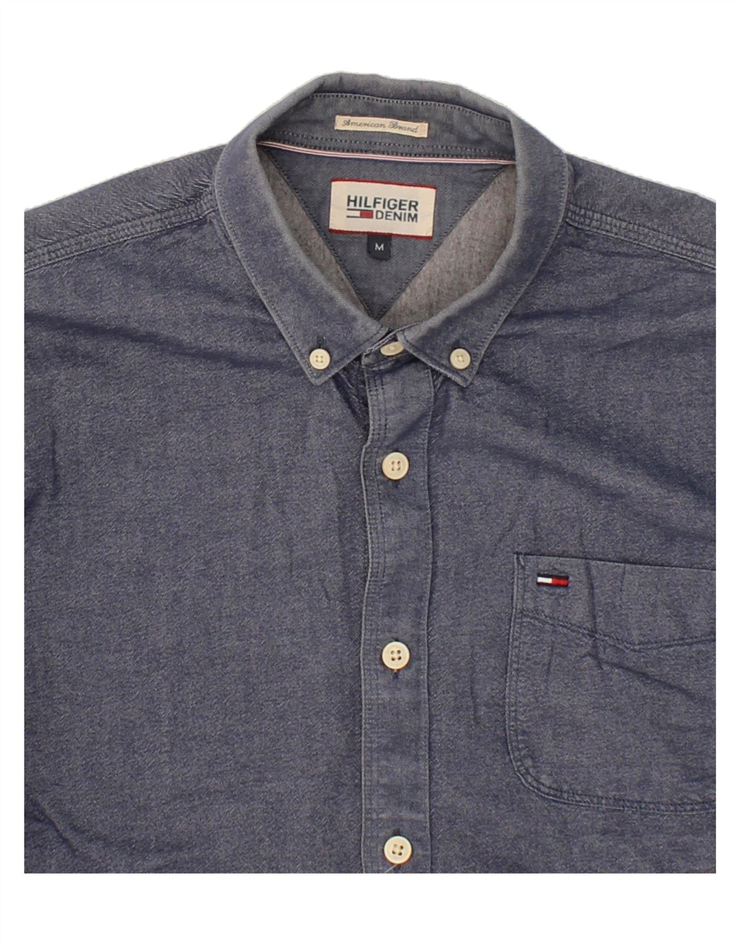 TOMMY HILFIGER Mens Shirt Medium Navy Blue Cotton Vintage Tommy Hilfiger and Second-Hand Tommy Hilfiger from Messina Hembry 