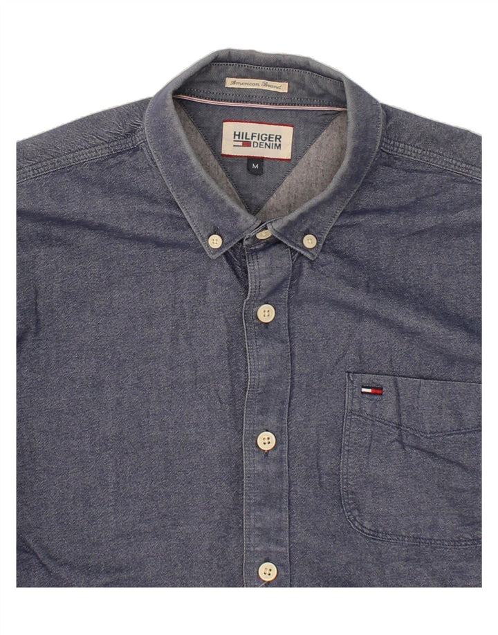 TOMMY HILFIGER Mens Shirt Medium Navy Blue Cotton Vintage Tommy Hilfiger and Second-Hand Tommy Hilfiger from Messina Hembry 