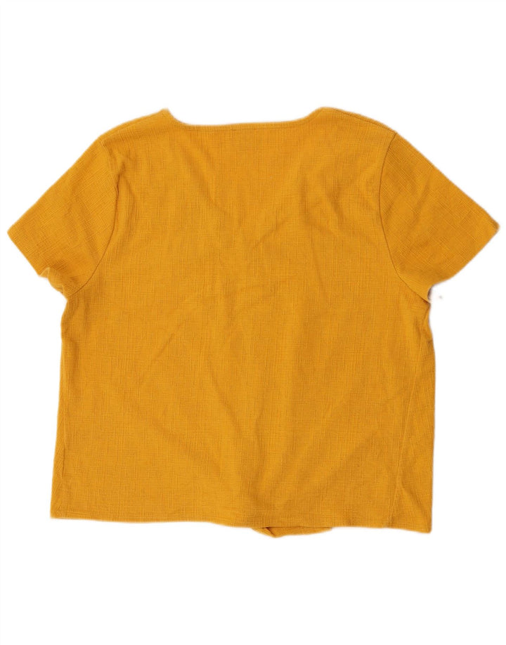 J. Crew Camicetta da donna con allacciatura frontale Top UK 18 XL Cotone giallo