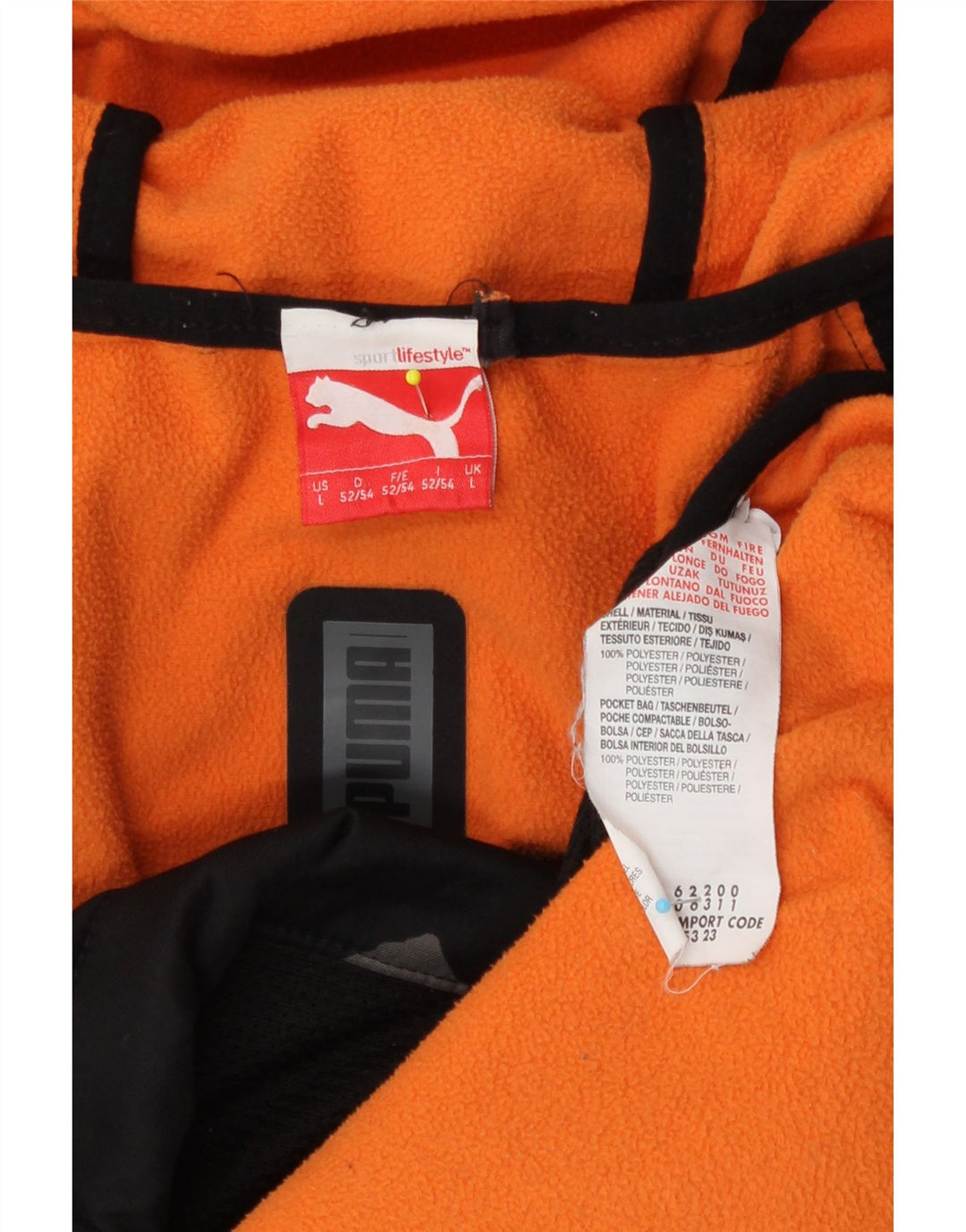 Giacca a vento con cappuccio da uomo Puma UK 40 Large Nero Poliestere geometrico