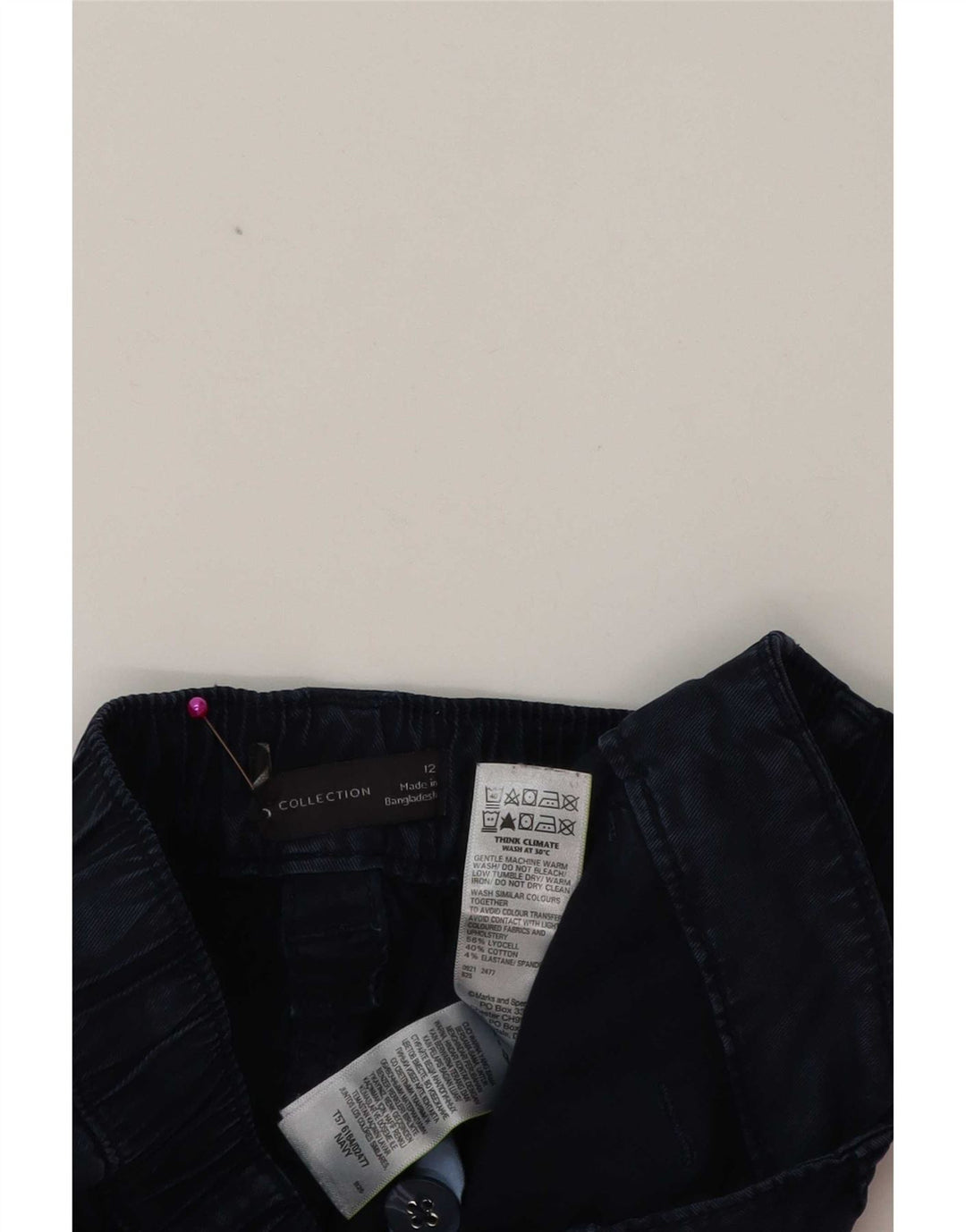 Pantaloni cargo da donna Marks & Spencer UK 12 medi W32 L27 Blu navy