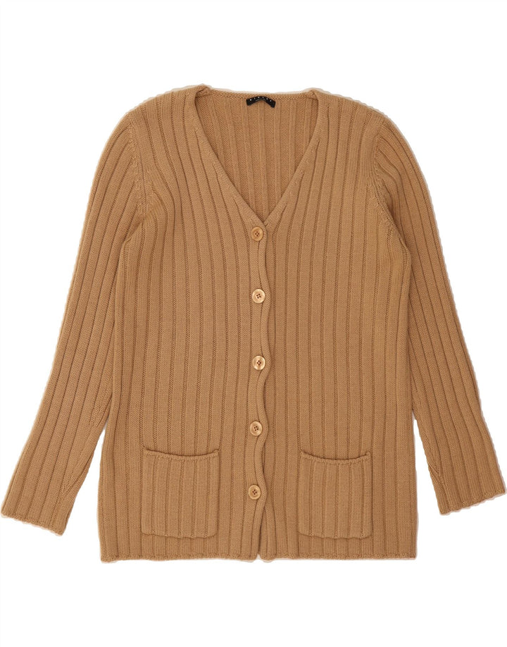 SISLEY Womens Cardigan Sweater UK 14 Medium Beige Wool Vintage Sisley and Second-Hand Sisley from Messina Hembry 