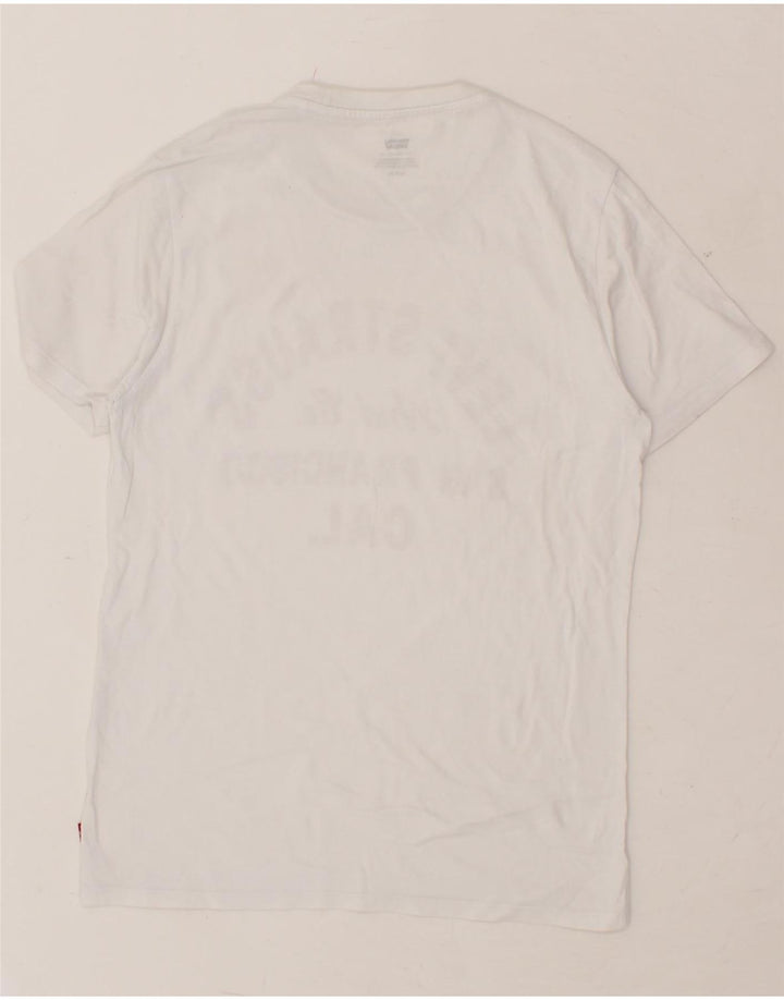 LEVI'S Womens Graphic T-Shirt Top UK 10 Small White Vintage Levi's and Second-Hand Levi's from Messina Hembry 