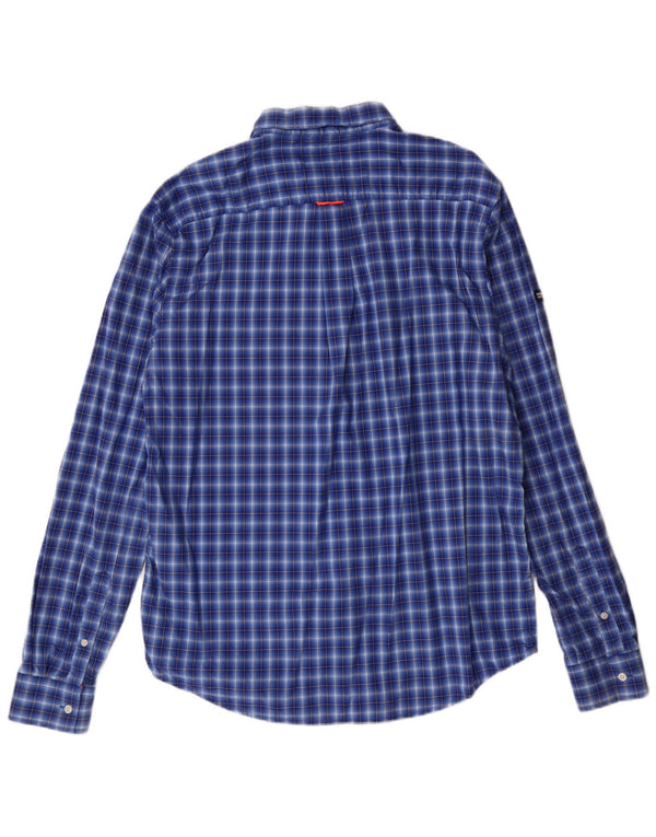 SUPERDRY Mens Regular Fit Shirt XL Blue Check Cotton