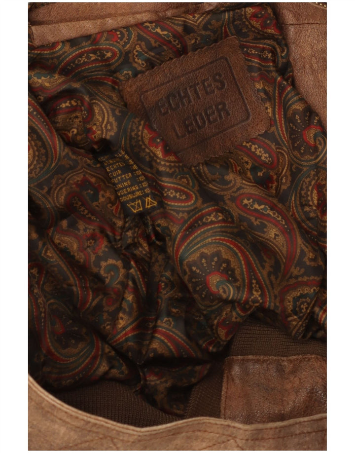 Giacca in Pelle Vintage da Uomo UK 42 XL Pelle Marrone