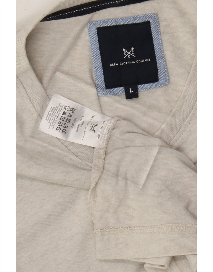 CREW CLOTHING T-shirt da uomo Top grande bianca screziata