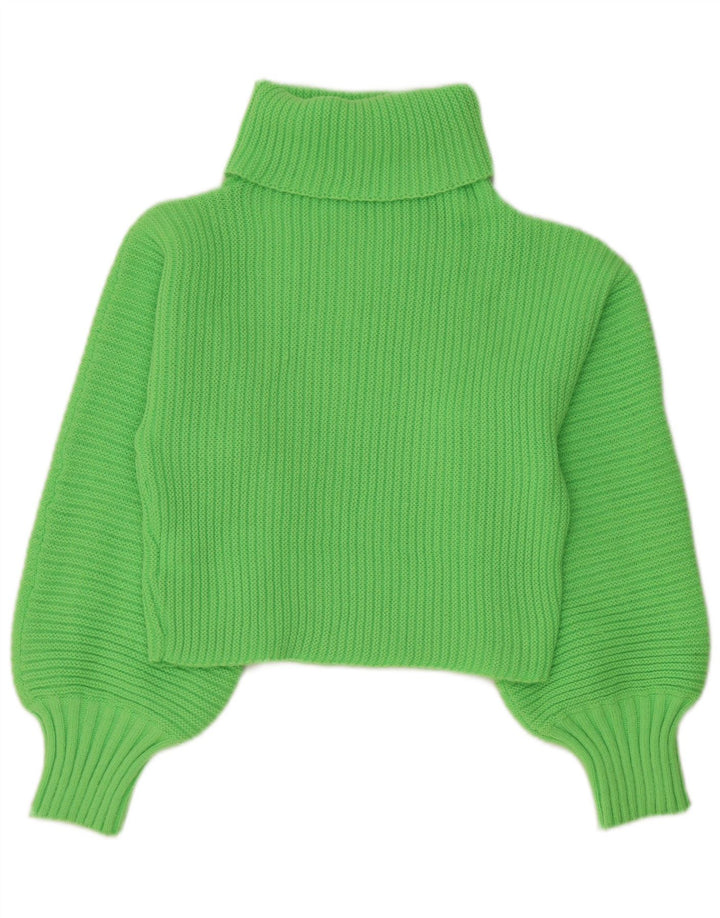 Maglione maglione corto da donna SHEIN con collo alto UK 12 Poliestere verde medio