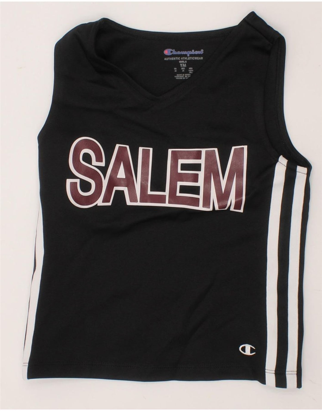 CHAMPION Girls Graphic Vest Top 3-4 Years Medium Black Polyester Vintage Champion and Second-Hand Champion from Messina Hembry 