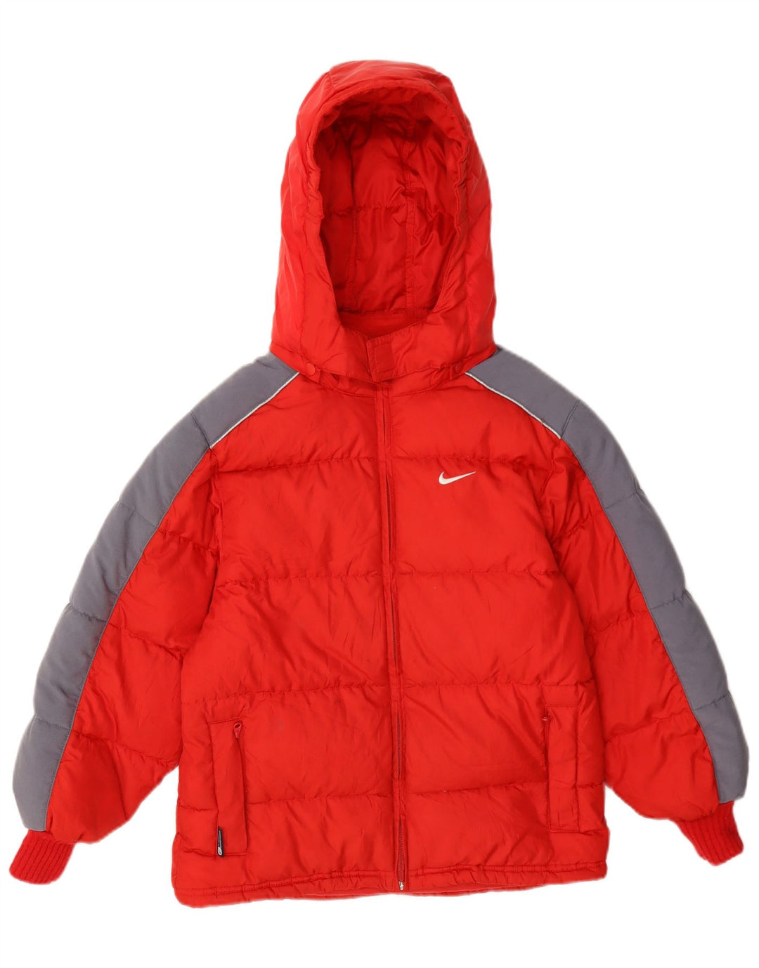 Giacca imbottita con cappuccio Nike da ragazzo 7-8 anni XL Rosso Colourblock Poliestere