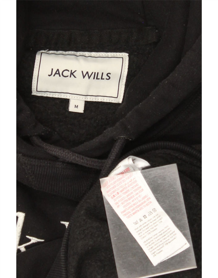 JACK WILLS Felpa con cappuccio grafica da uomo in cotone nero medio