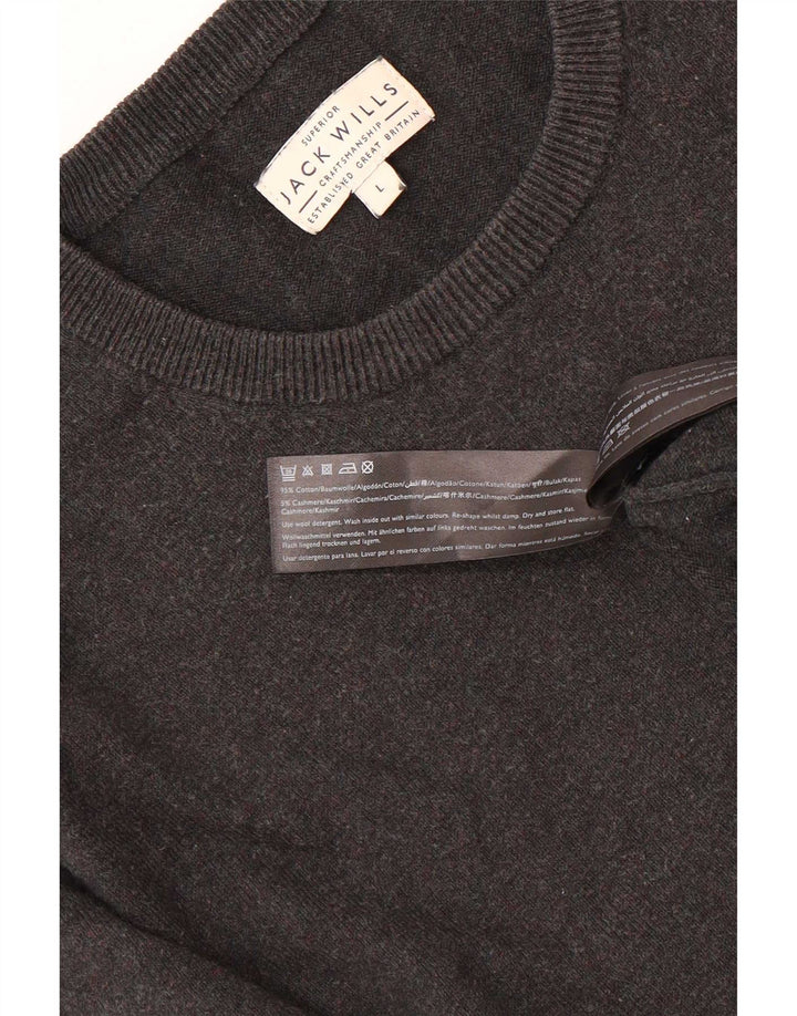 Maglione maglione girocollo da uomo Jack Wills grande cotone grigio