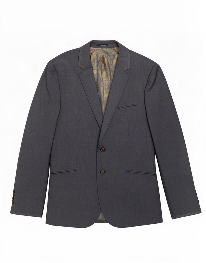 Giacca blazer da uomo a 2 bottoni Ted Baker UK 40 grande cotone grigio