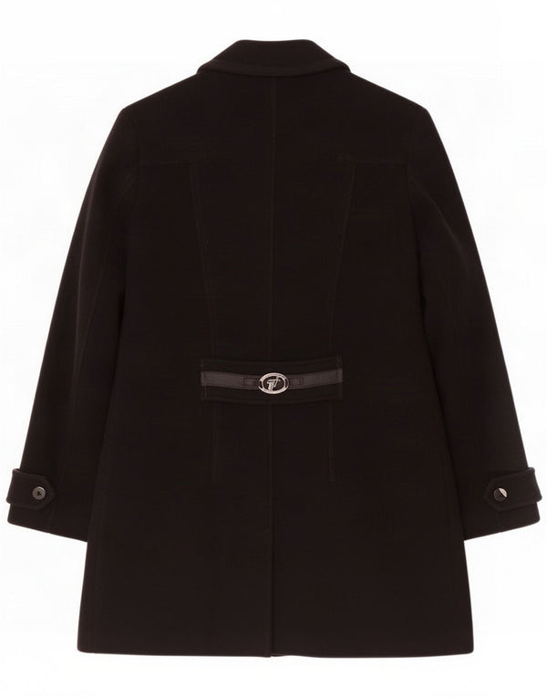 Cappotto Trussardi Donna Doppio Petto IT 44 Medio Nero Lana Classico
