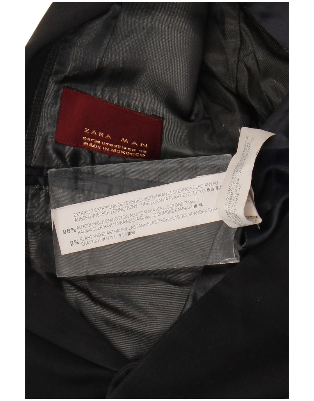 Giacca blazer a 2 bottoni da uomo Zara EU 50 cotone nero medio