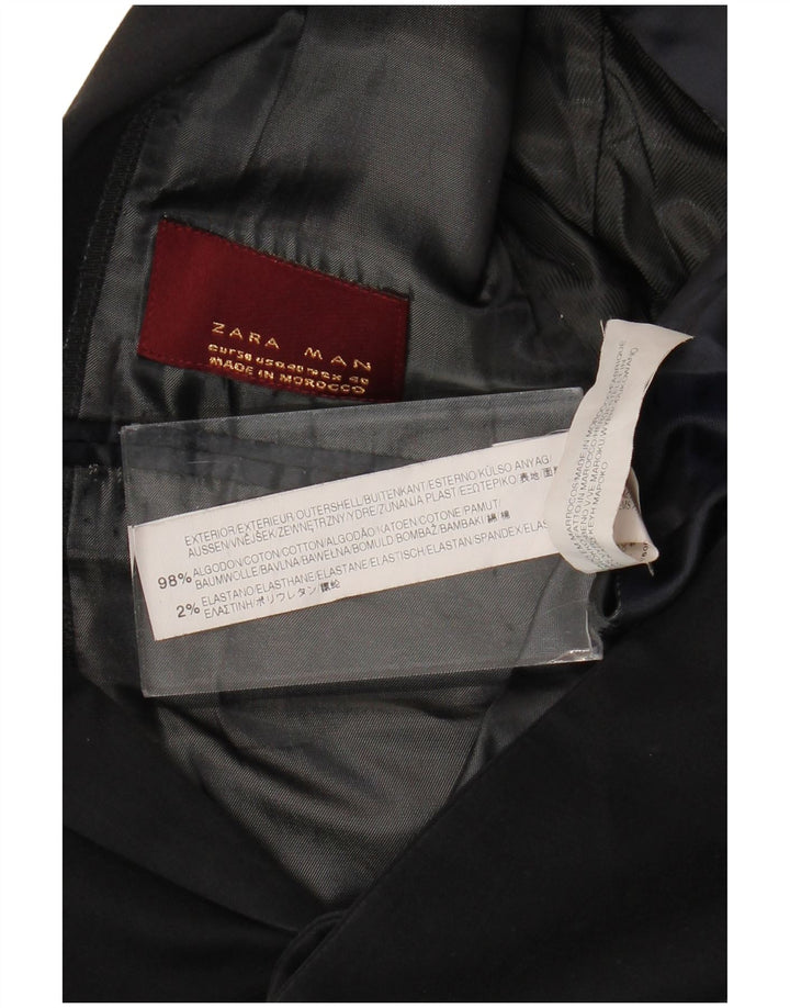 Giacca blazer a 2 bottoni da uomo Zara EU 50 cotone nero medio