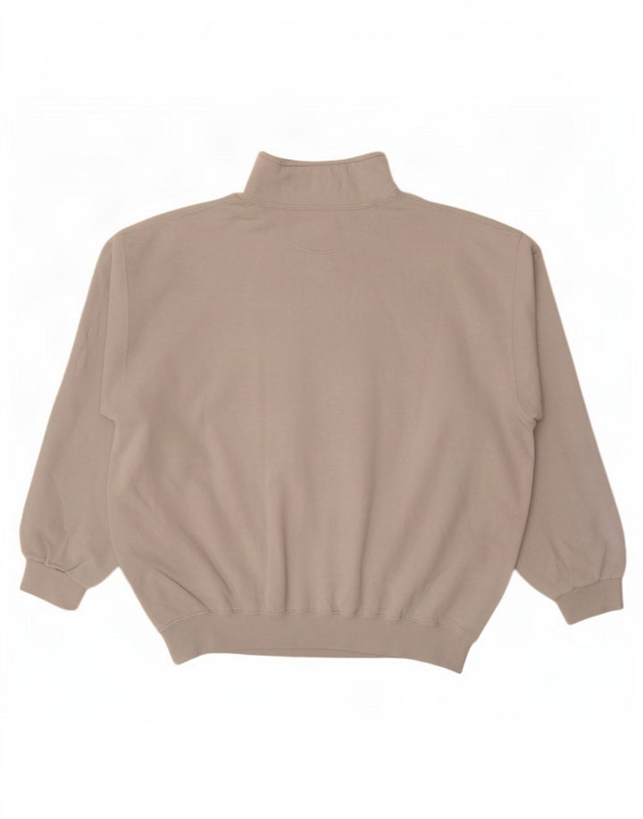 Felpa Champion da uomo con zip e collo, maglione XL grigio