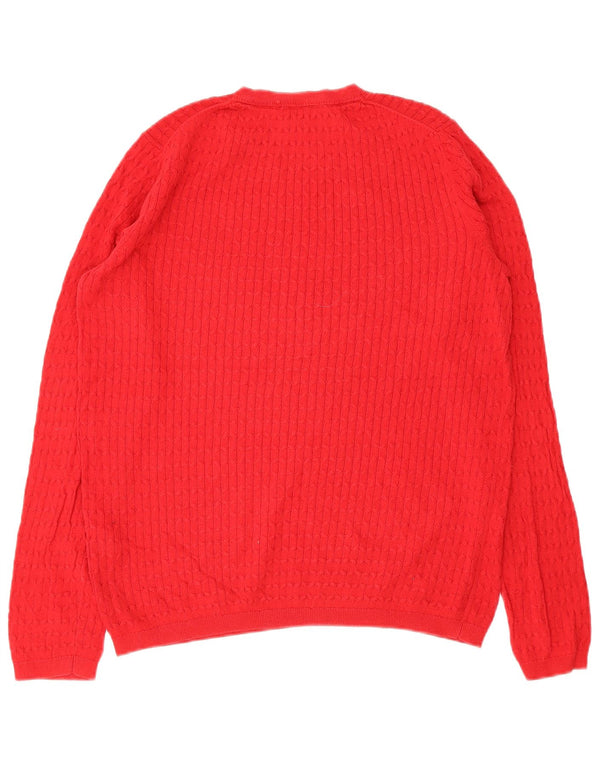 Maglione maglione girocollo da donna Tommy Hilfiger UK 16 grande cotone rosso