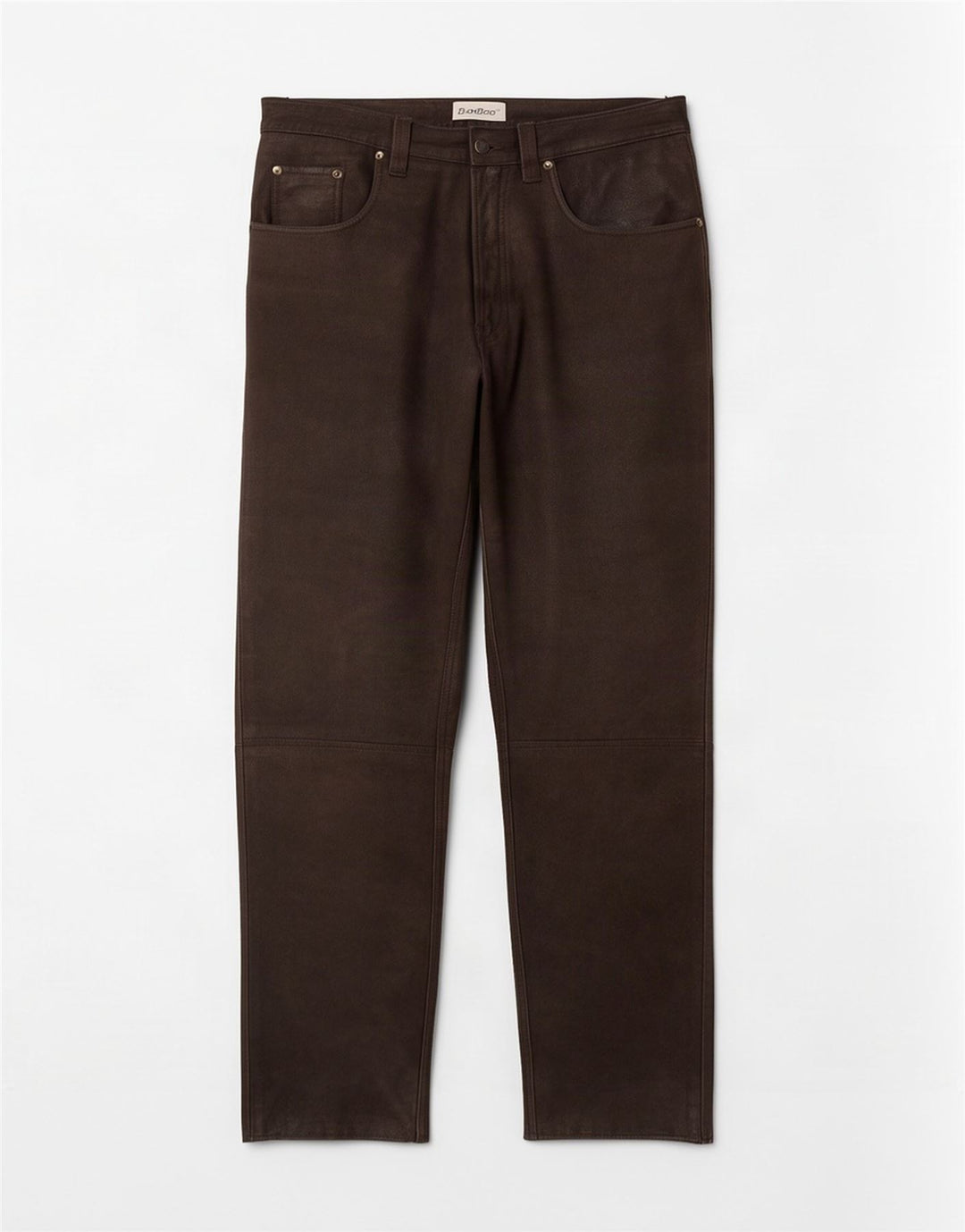 Pantaloni dritti in pelle vintage da uomo W34 L32 Marrone