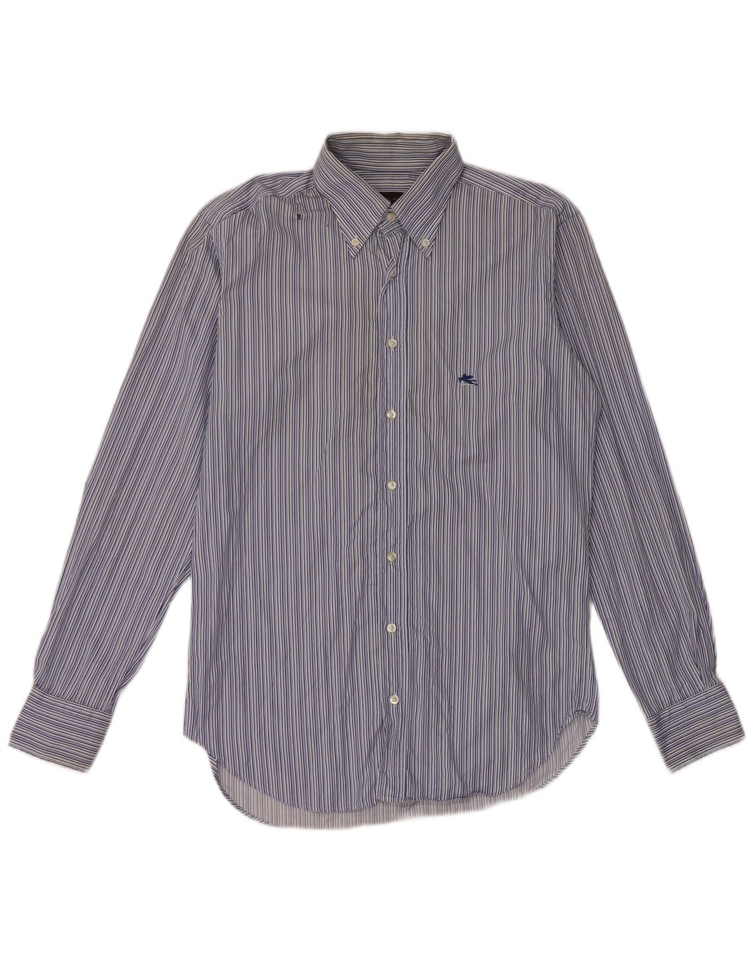 Camicia Etro Uomo Taglia 40 Cotone Rigato Medio Blu