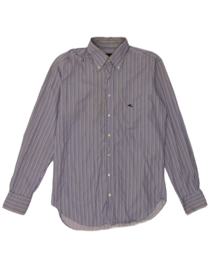 Camicia Etro Uomo Taglia 40 Cotone Rigato Medio Blu