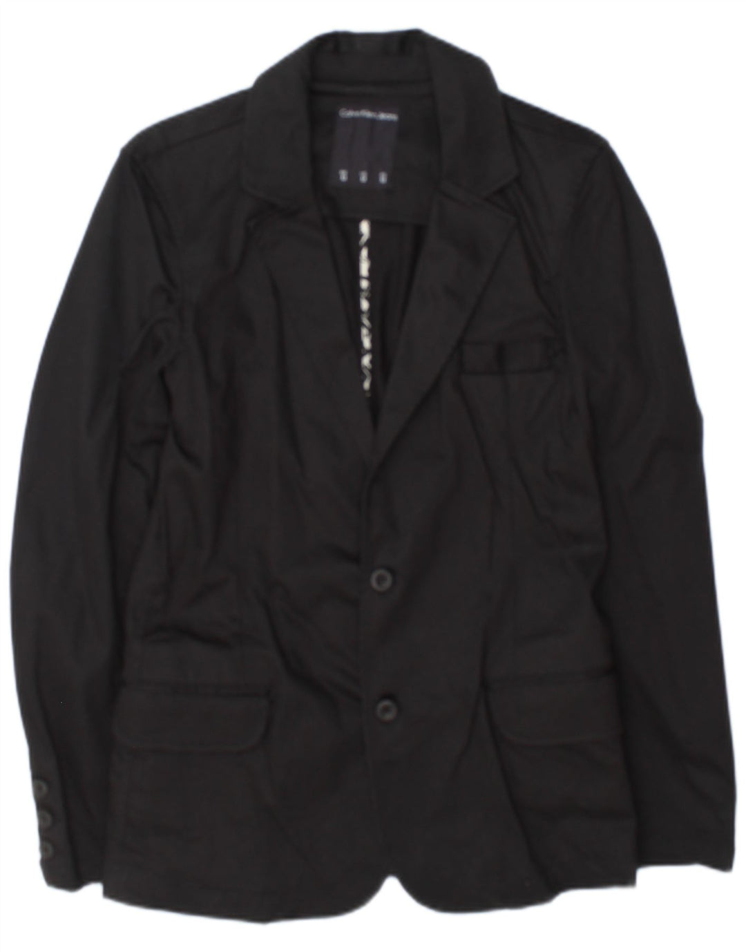 Giacca blazer a 2 bottoni da uomo Calvin Klein Jeans UK 38 cotone nero medio