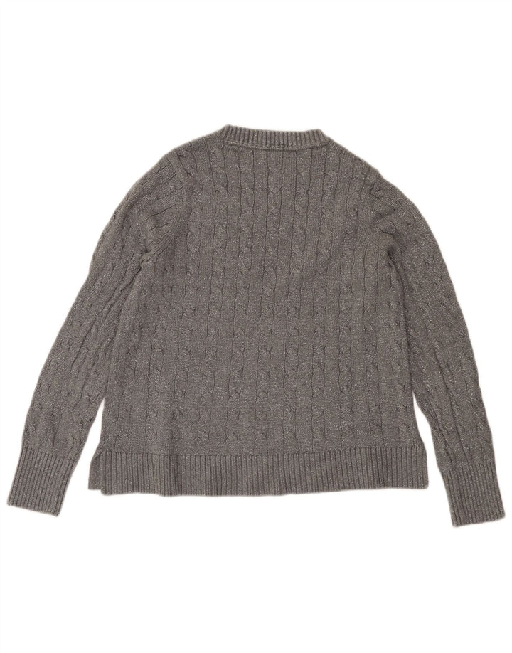 Maglione maglione girocollo da donna Tommy Hilfiger UK 14 Grigio medio chiazzato