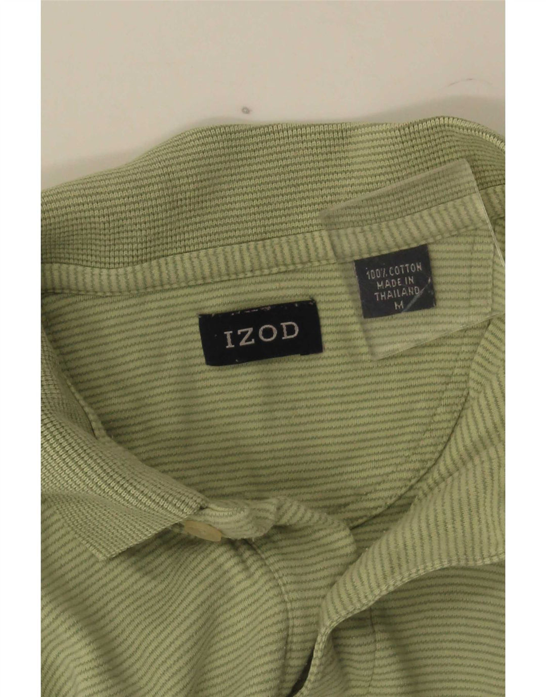 Polo da uomo Izod in cotone gessato verde medio