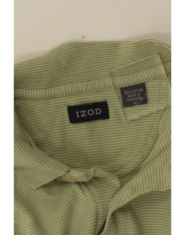Polo da uomo Izod in cotone gessato verde medio