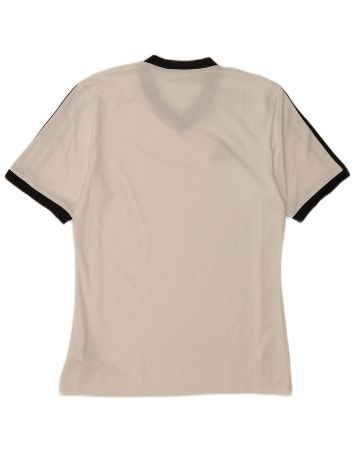 T-shirt Adidas Climalite da uomo piccola in poliestere bianco