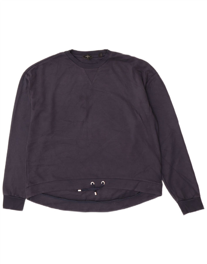 Felpa da donna Ted Baker, taglia 4, grande, in viscosa blu navy