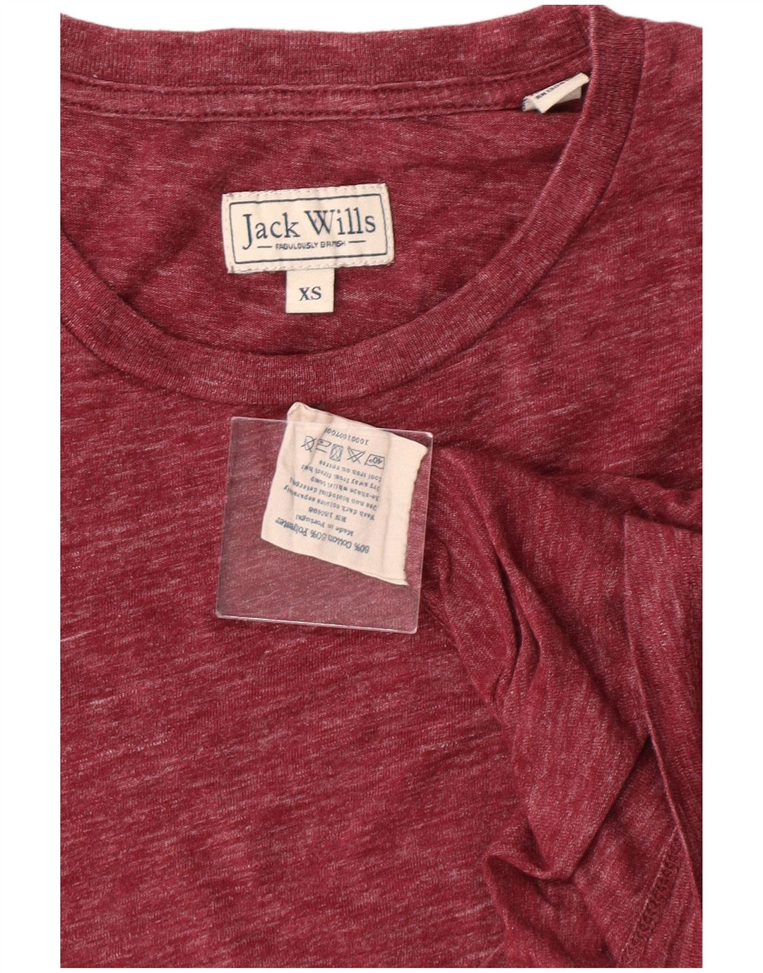 T-shirt da uomo JACK WILLS XS Borgogna in cotone