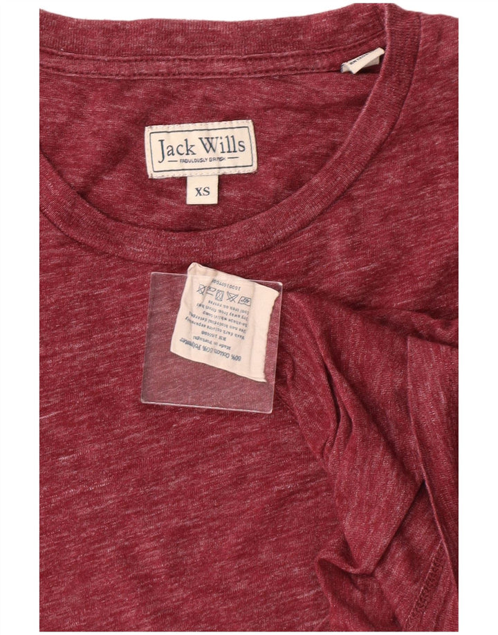 T-shirt da uomo JACK WILLS XS Borgogna in cotone