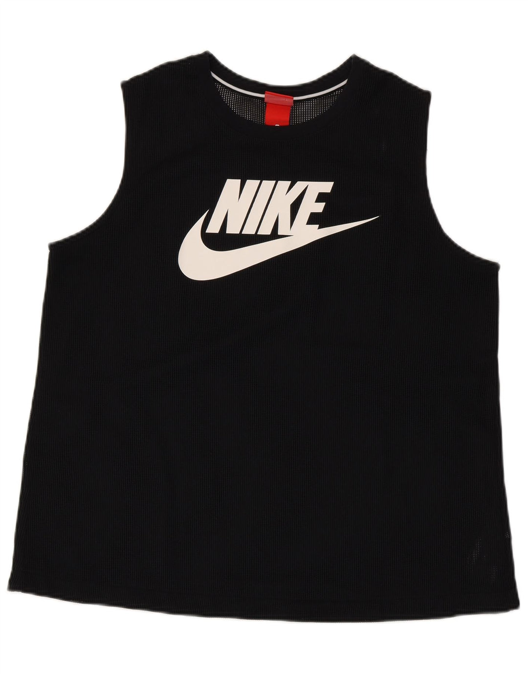 Canotta grafica Nike da uomo, grande, in poliestere nero