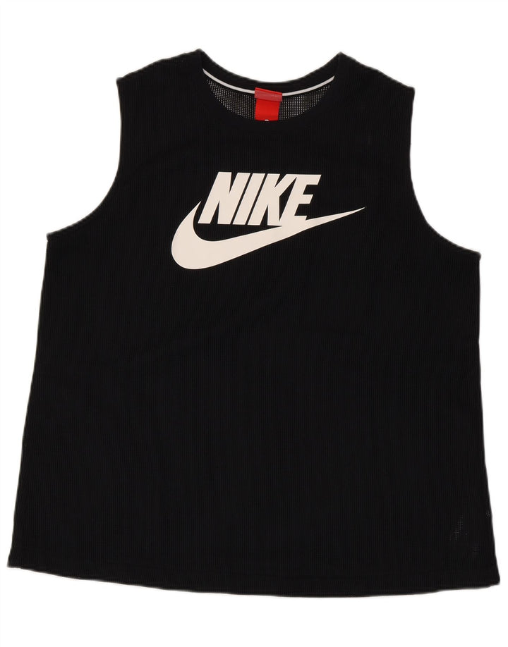 Canotta grafica Nike da uomo, grande, in poliestere nero