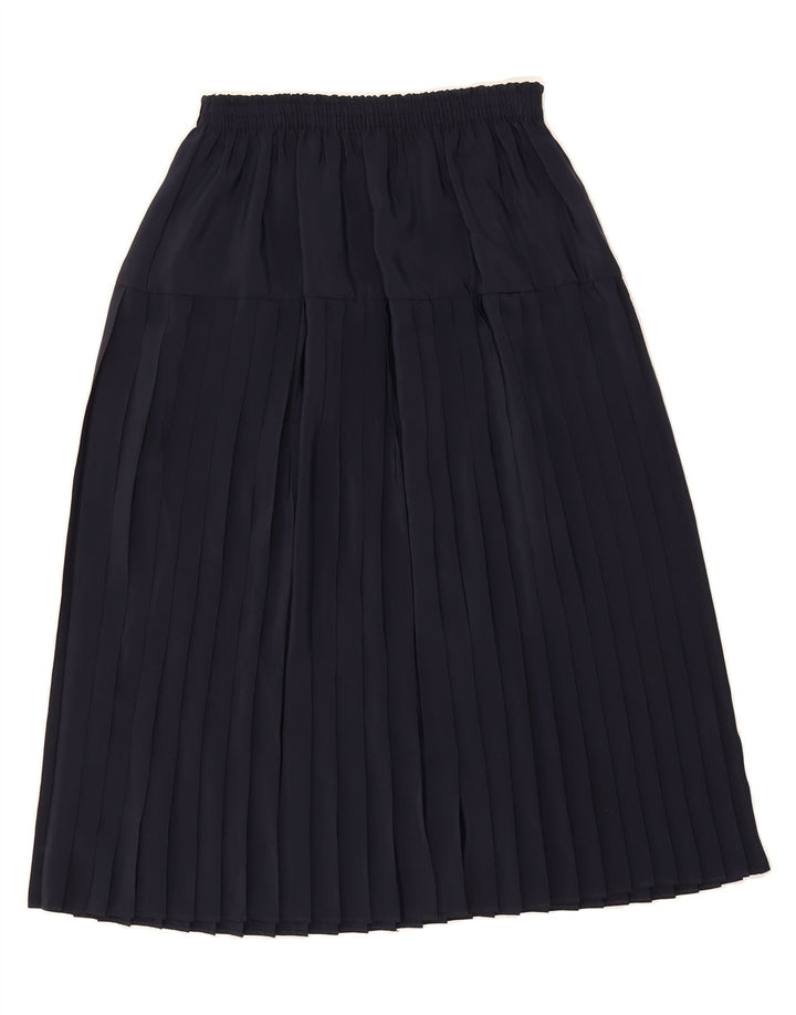 VINTAGE Womens Pleated A-Line Skirt Large W32  Navy Blue Vintage Vintage and Second-Hand Vintage from Messina Hembry 