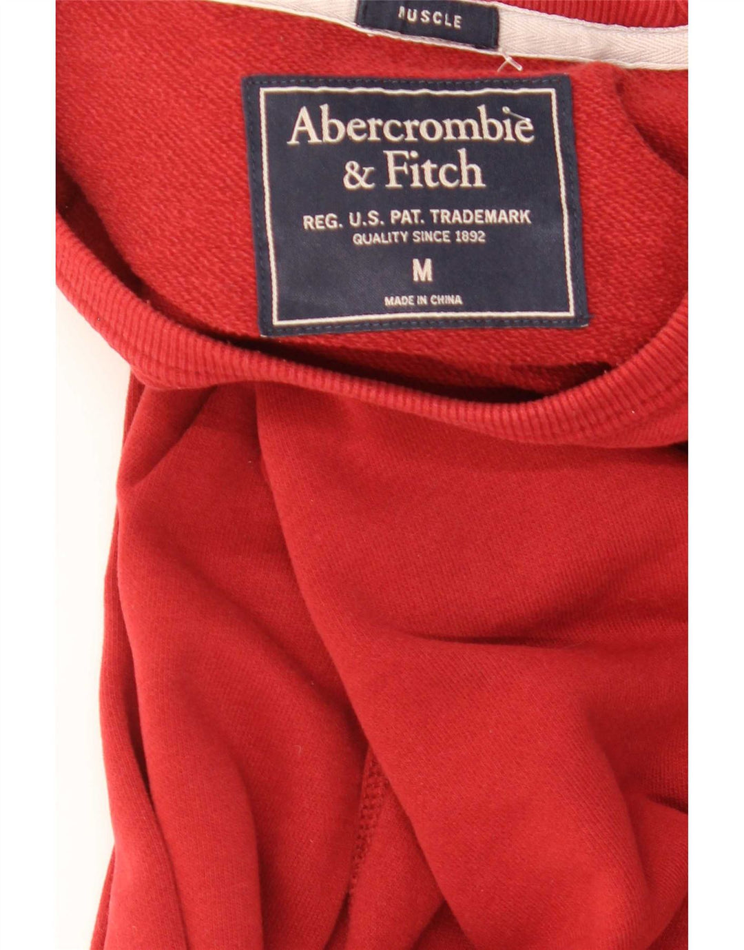 Felpa con grafica muscolare da uomo Abercrombie & Fitch, rosso medio