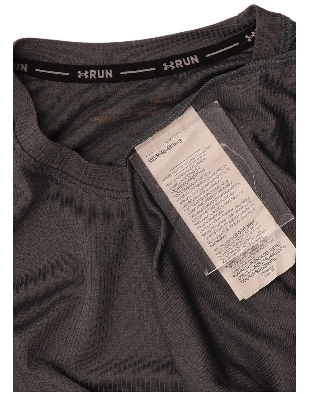 T-shirt grafica da uomo UNDER ARMOUR Heat Gear Top in poliestere grigio medio