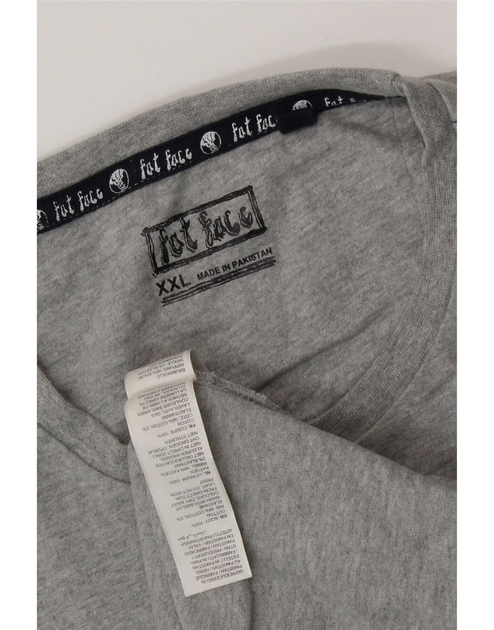 T-shirt grafica da uomo Fat Face Top 2XL cotone chiazzato grigio